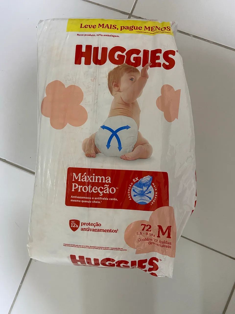 Fralda Huggies M com 72 fraldas 