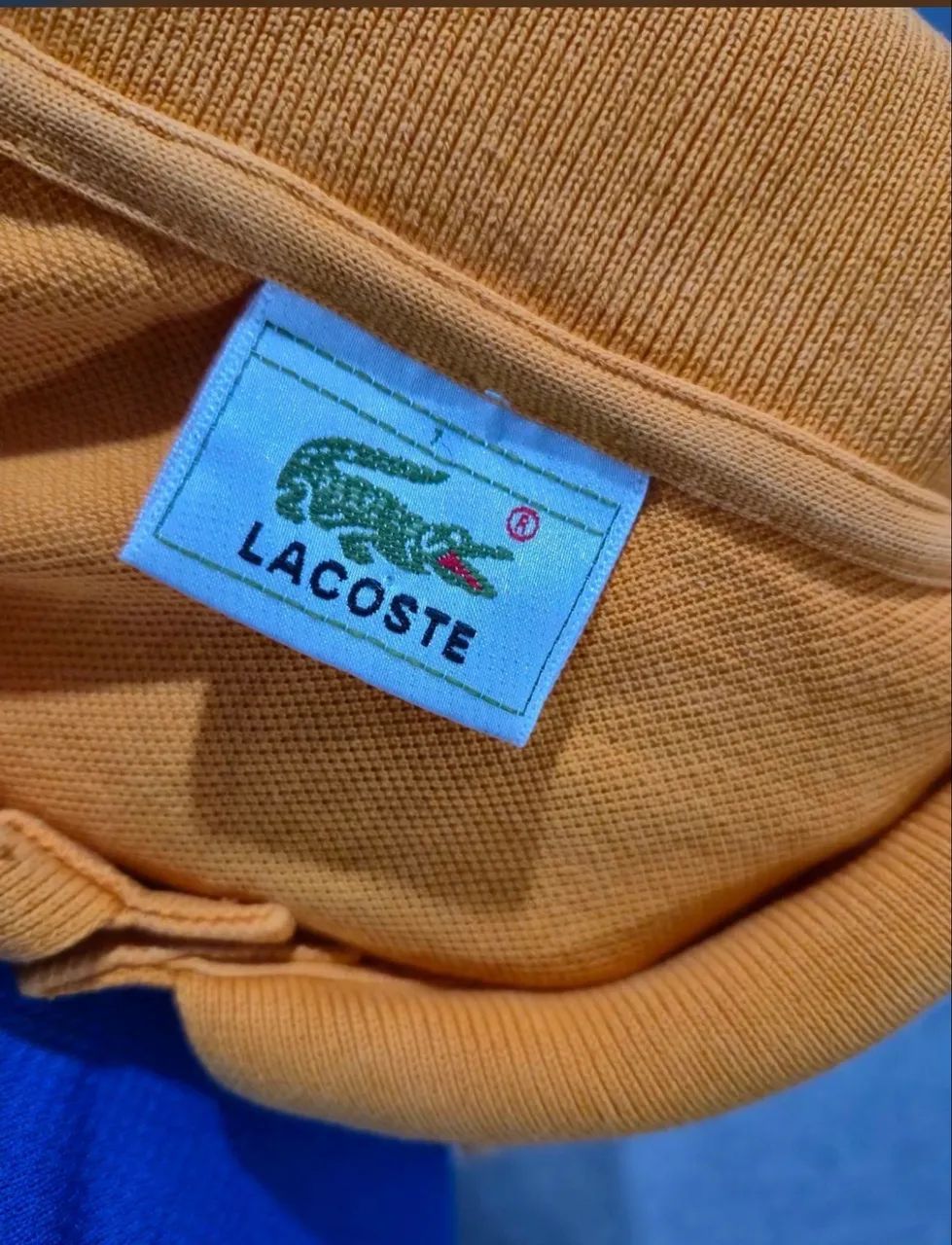 camisa polo Lacoste GG laranja, masculina - Foto 4