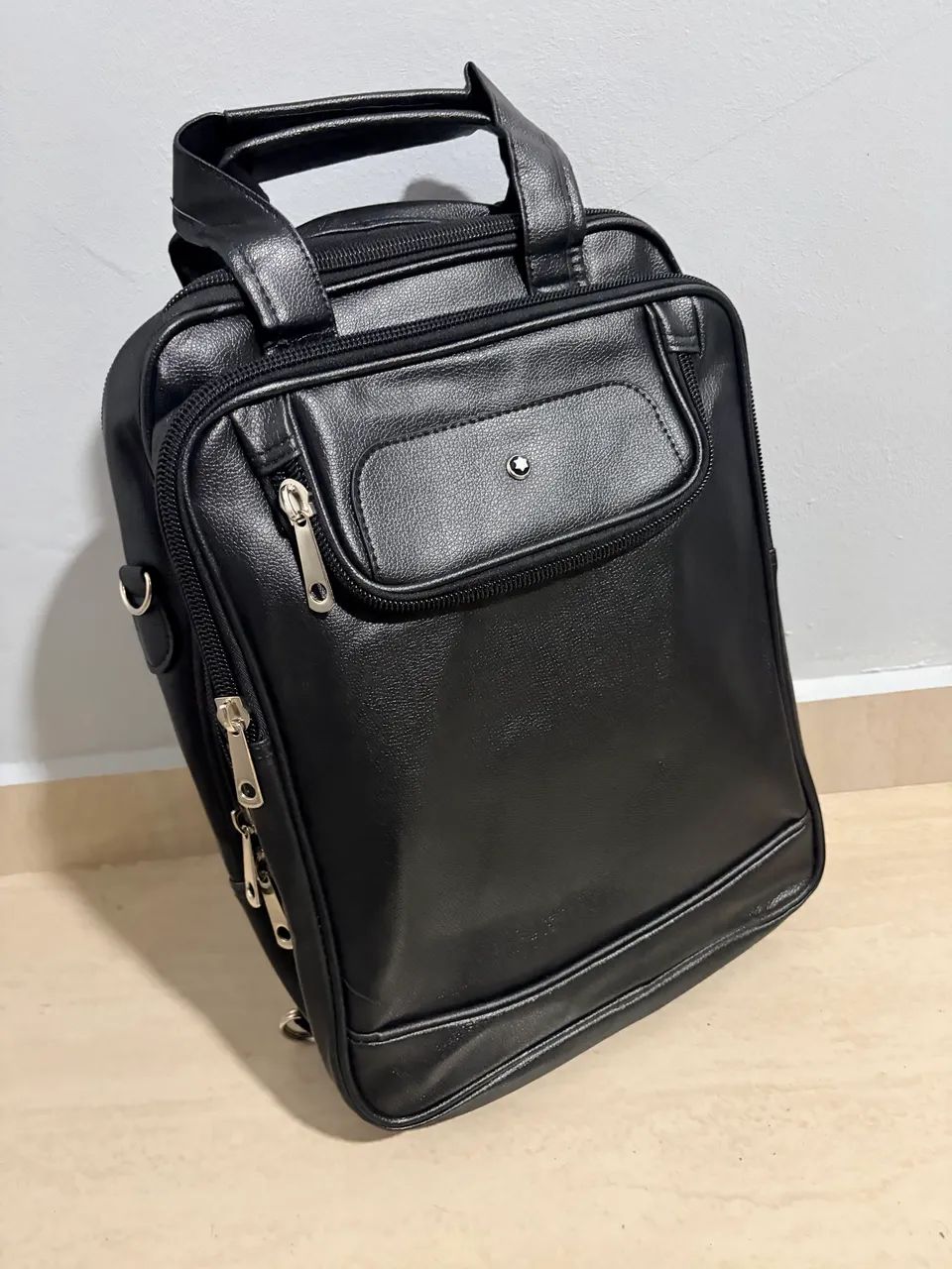 Bolsa mochila Mont Blanc couro legítimo  - Foto 3