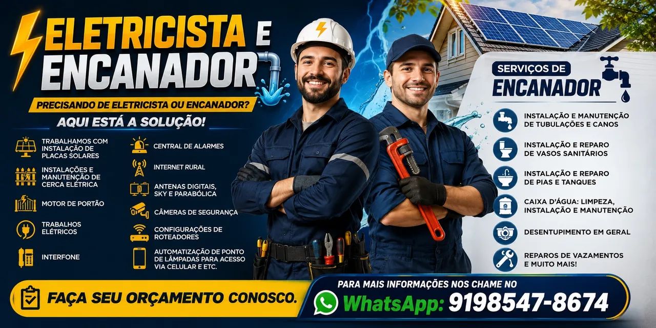 Eletricista e encanador disponível 