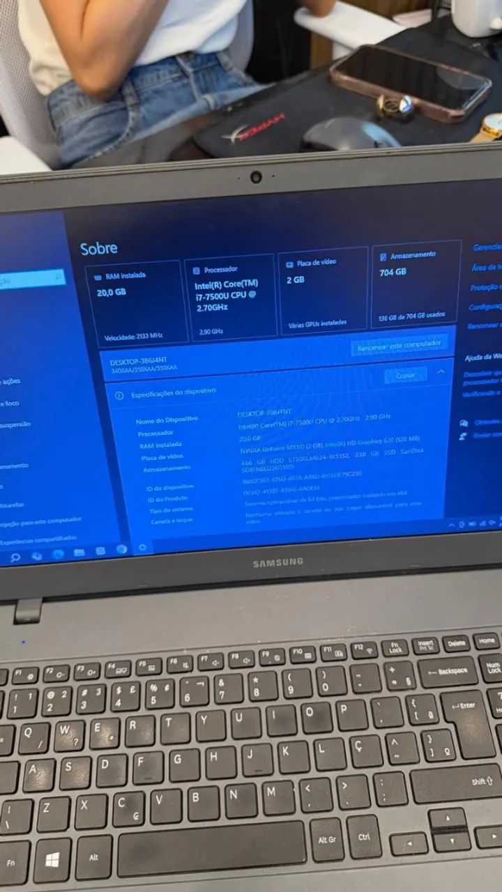 Samsung Expert i7 20GB RAM SSD + HD NVIDIA MX110 - Foto 3