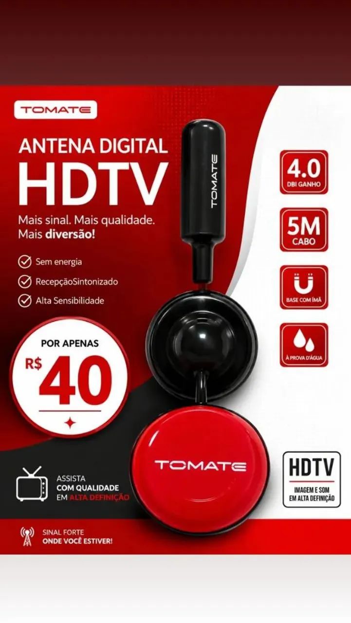 Antena digital cabo 5 metro 