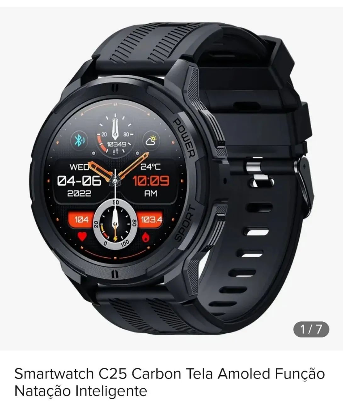 Relógio digital smartwatch carbon