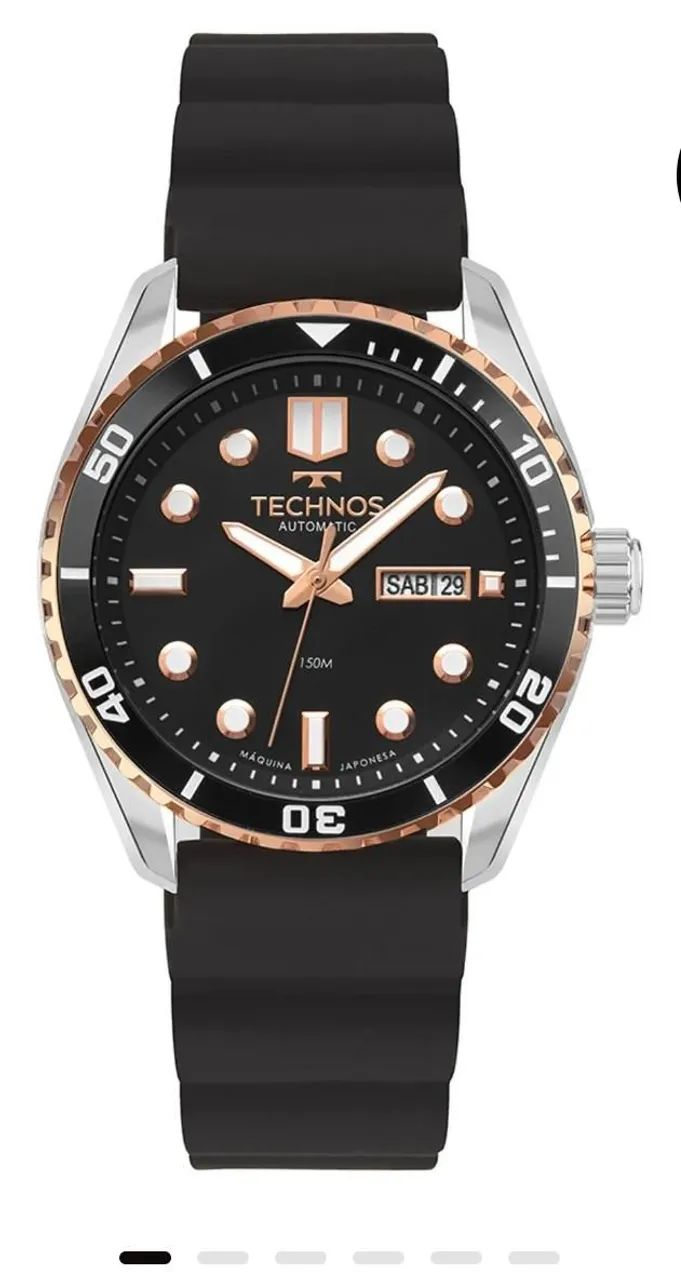 Relógio Technos Diver 43mm em pulseira de silicone 