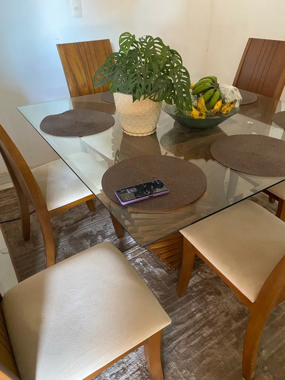 Mesa De Vidro Com 6 Cadeiras  - Foto 3