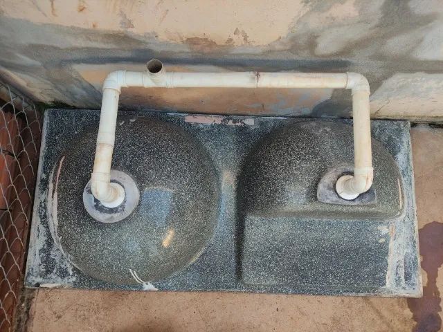 Tanque para Lavanderia Duplo Mármore Sintético 140 x 65 cm - Foto 2