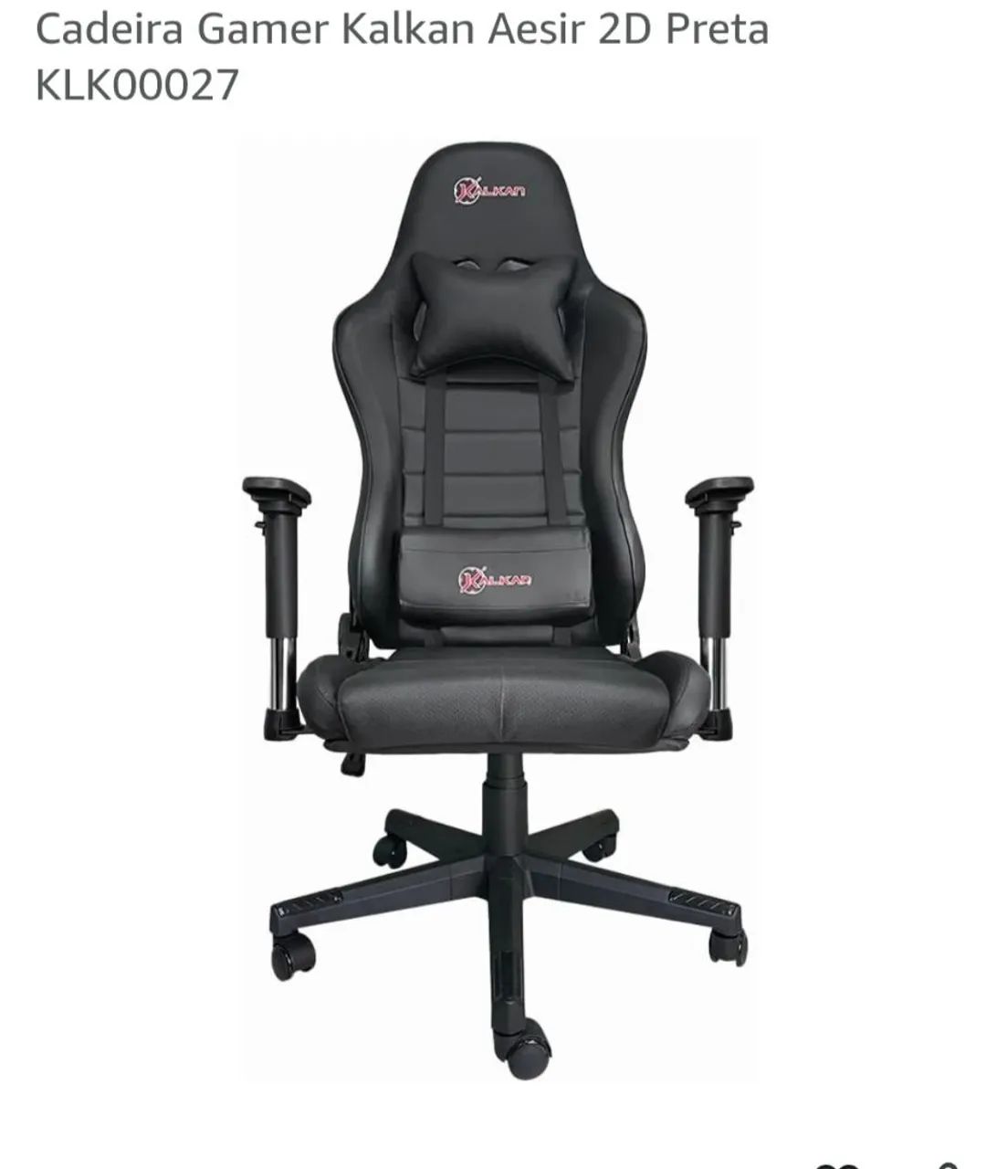 Cadeira Gamer Kalkan Aesir 2D Preta - Foto 3