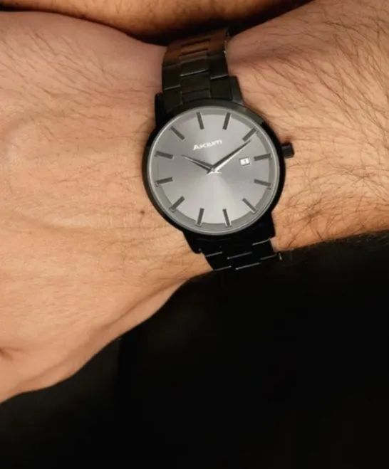 Relógio masculino Akium Aço Black - Foto 4