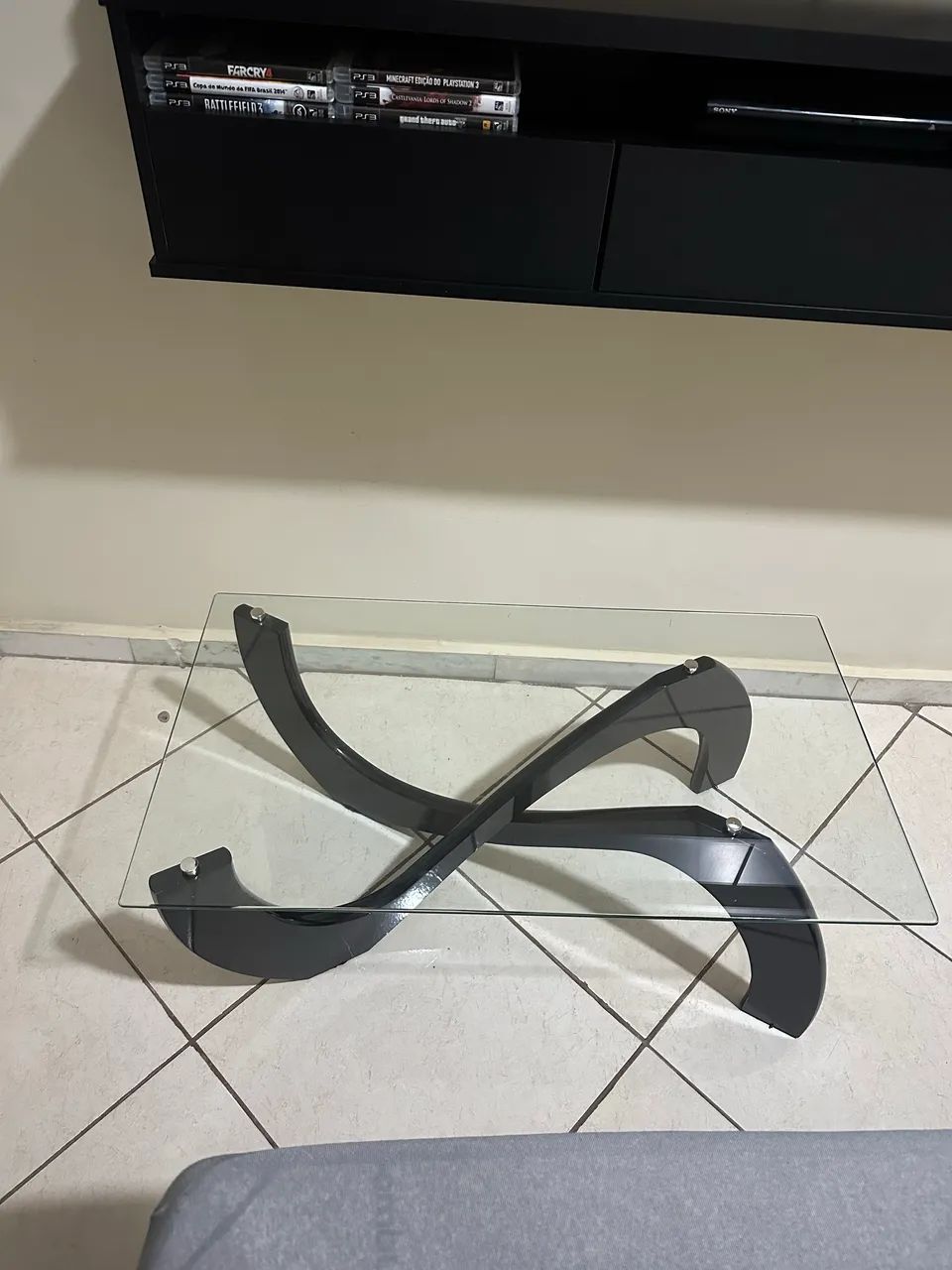 Mesa centro vidro e madeira preto !  - Foto 2