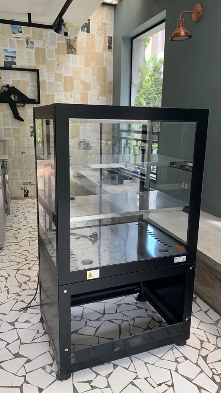 Balcão/vitrine quente para salgados