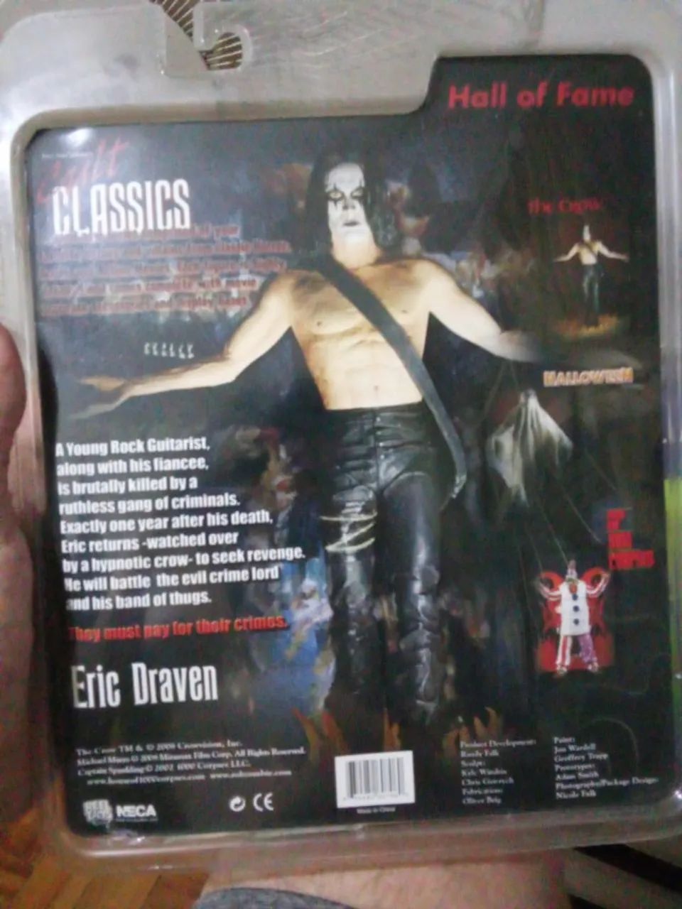 Boneco Eric Draven The Crow NECA Cult Classics Hall Of Fame Novo