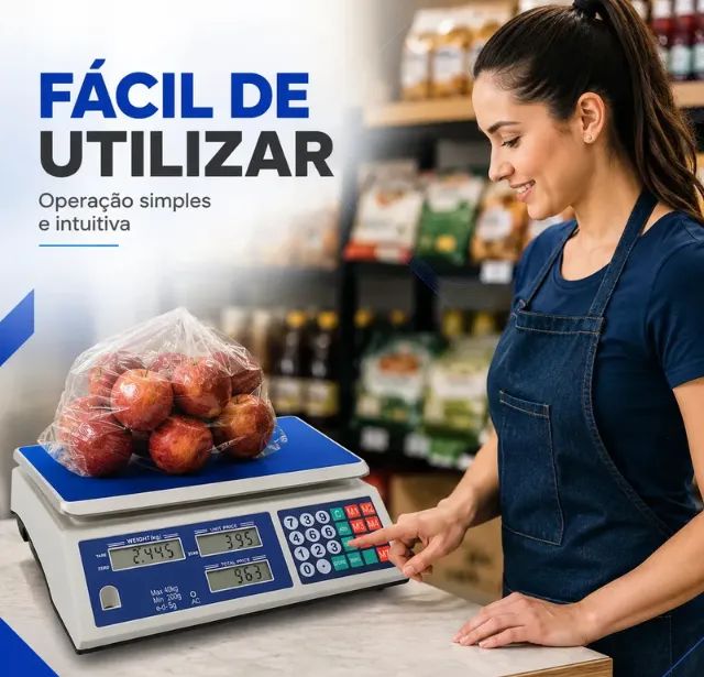 Balança Digital 40kg Comercial Eletrônica Bivolt Lcd Precisa - Foto 3