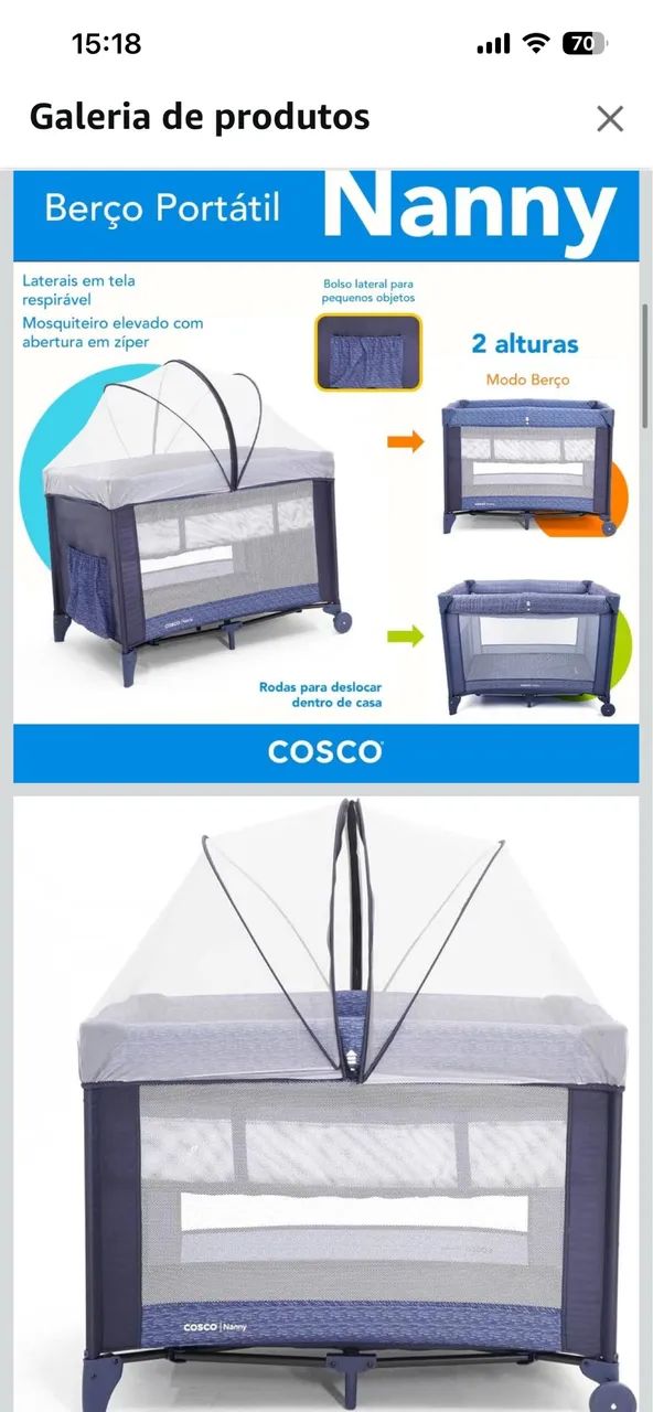Berço portátil cosco  - Foto 6