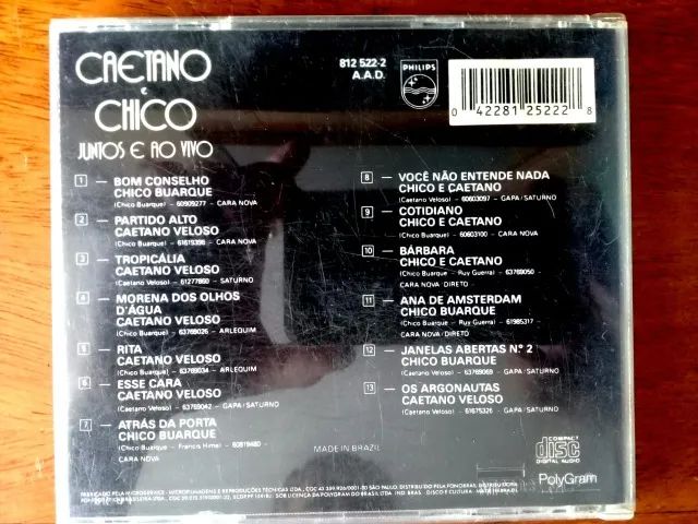 CD Caetano & Chico - Juntos e ao Vivo - Foto 2