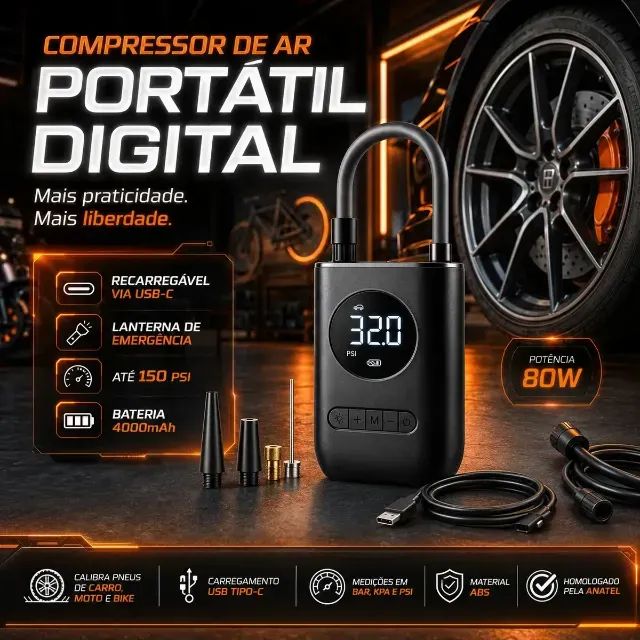 Compressor de ar portátil 