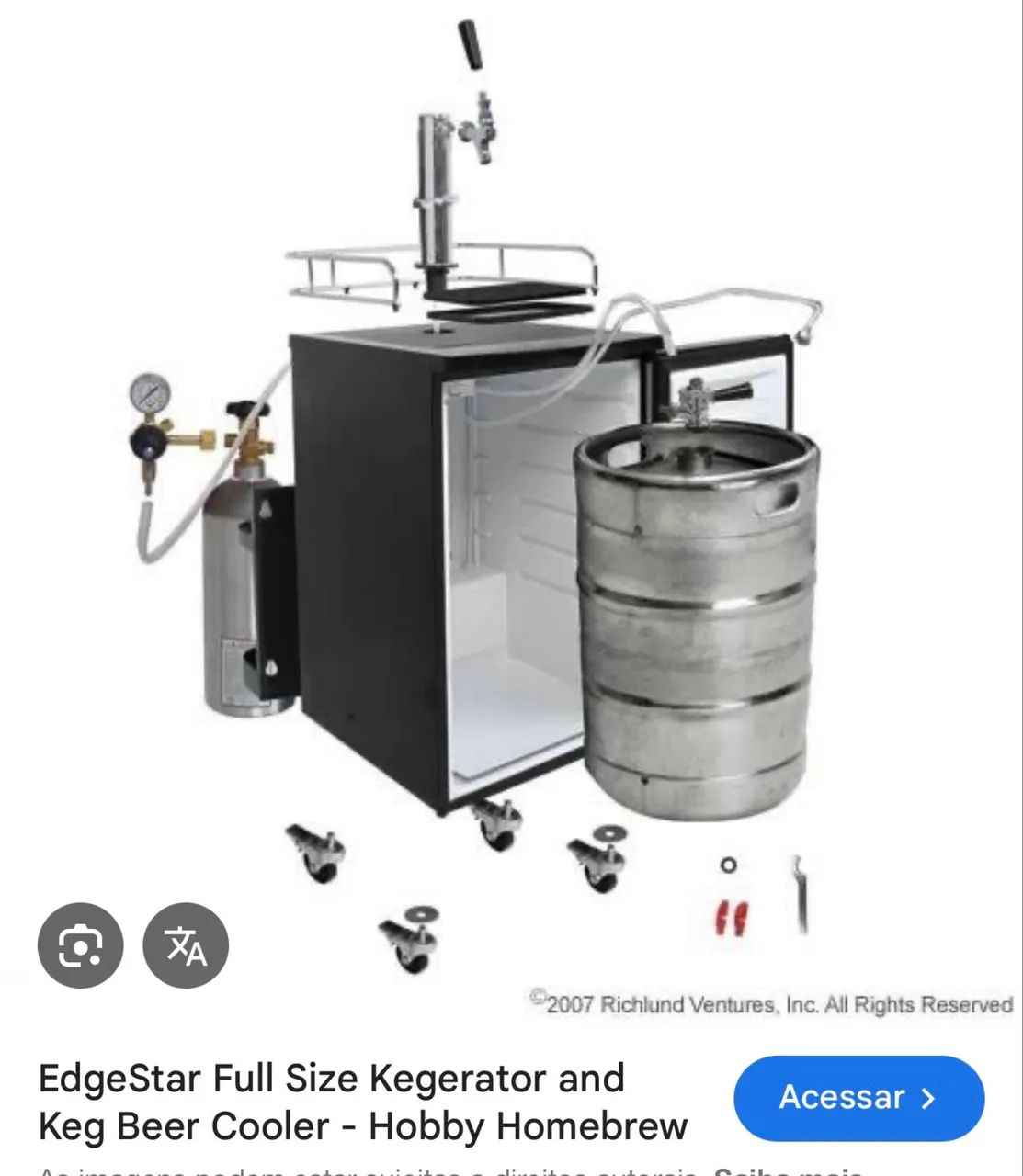Chopeira  com barril de 50l cheio chopp puro malte e cilindro co2 lacrado  - Foto 4