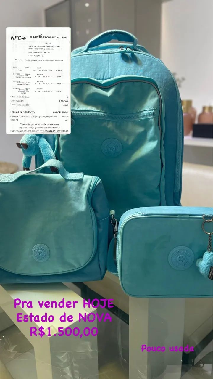 Bolsa kipling carrinho 