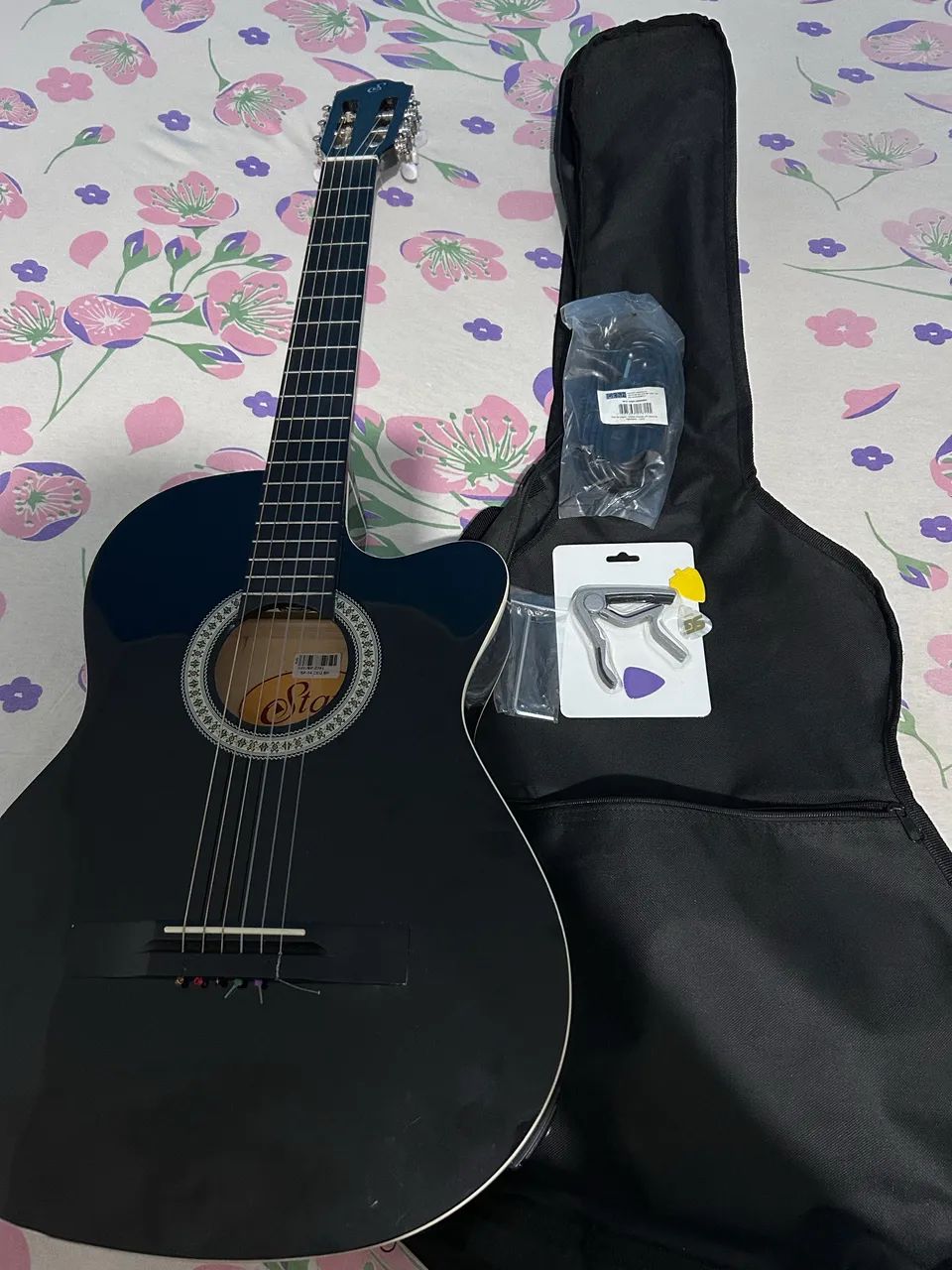 Violão Giannini preto elétrico 
