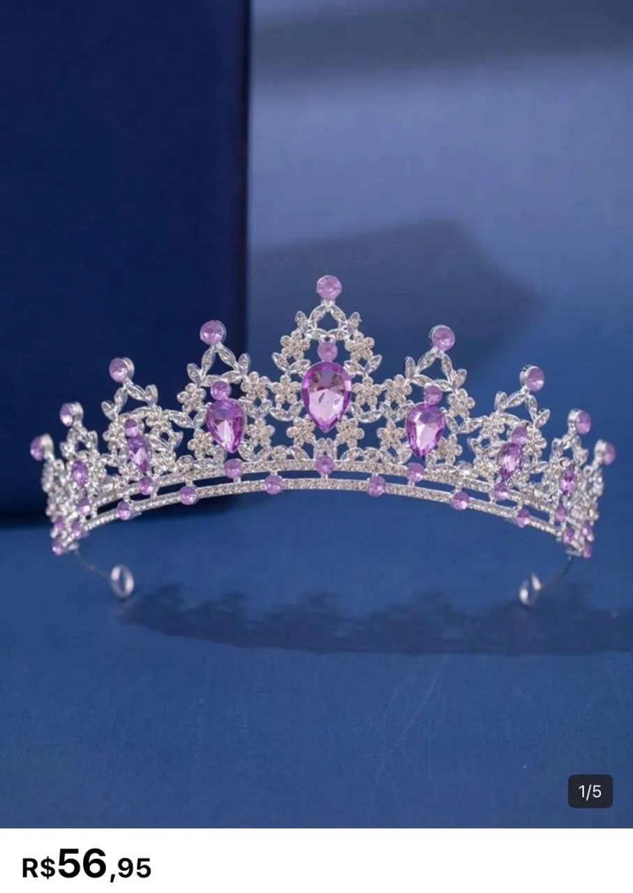 Coroa lilás tiara princesa - Foto 4