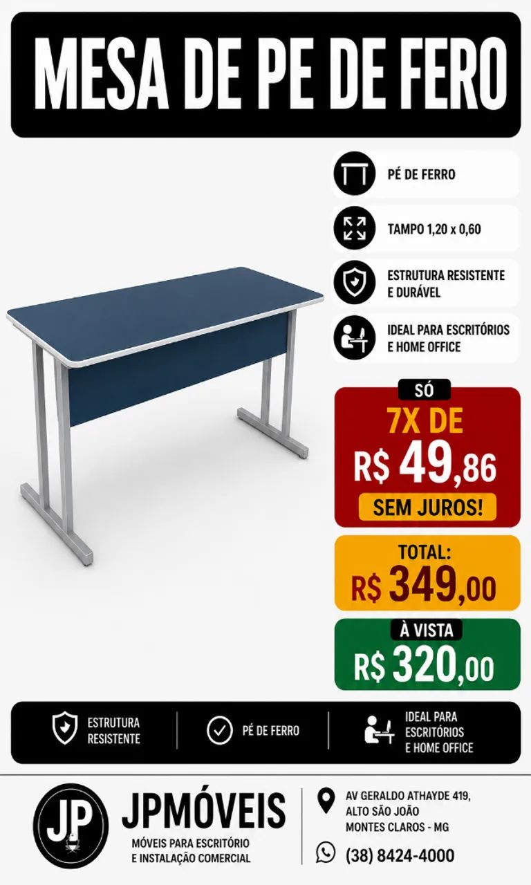 MESA DE PÉ DE FERRO