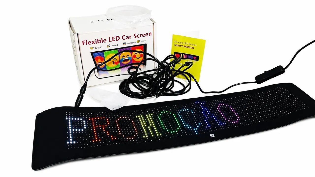Painel LED Flexível RGB Programável para Carro com App Bluetooth 