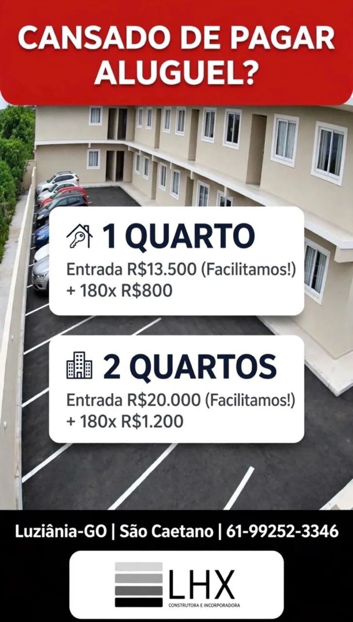 Vendo apartamentos de 1 e 2 quartos