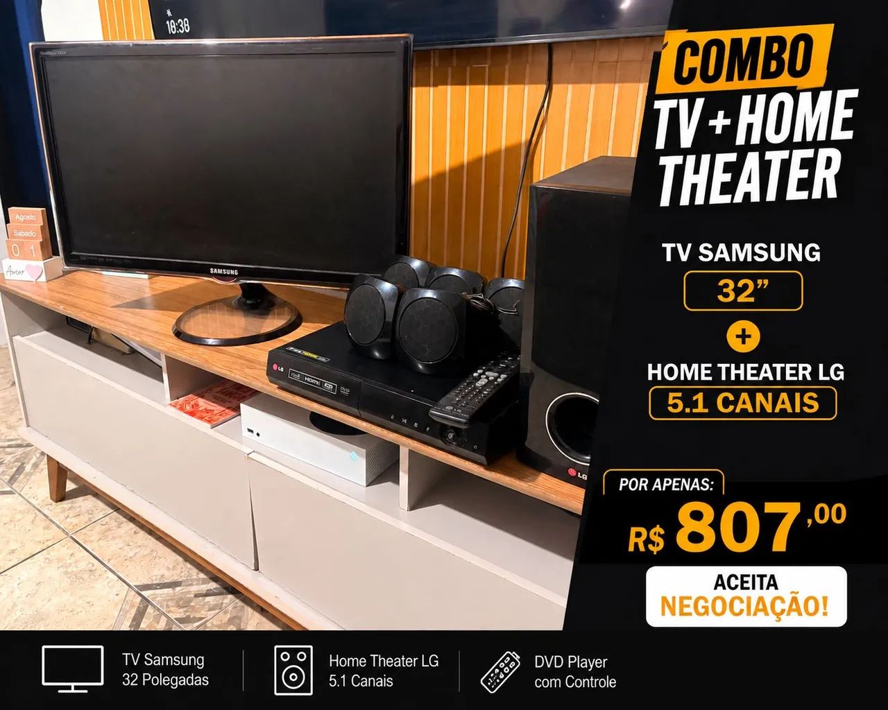 TV 32 POLEGADAS SAMSUNG+ HOMER THECER 