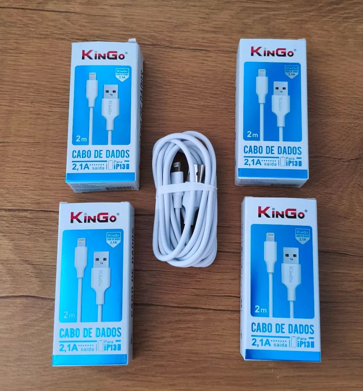 4 Cabos KinGo 2m com Entrada Lightning para iPhone - Novos