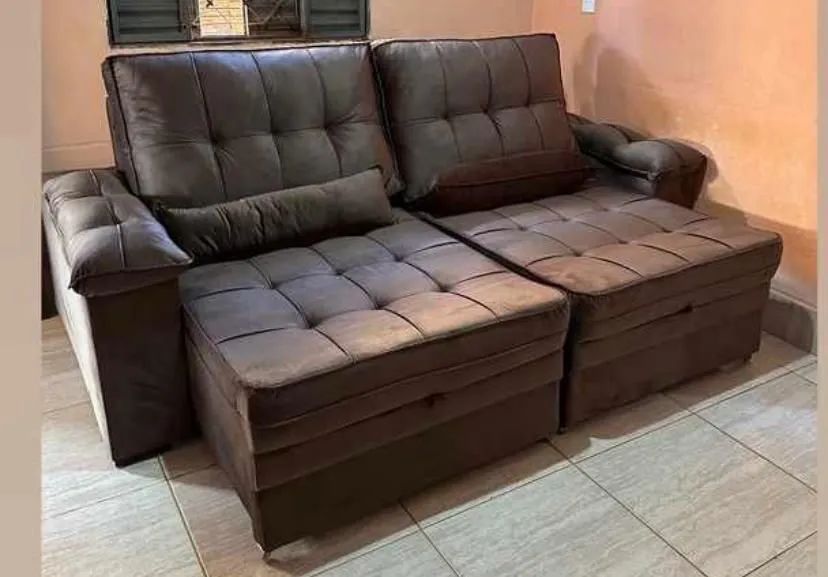 Sofá retrátil e reclinável 2,00 mts espuma d33 conforto e qualidade  - Foto 2