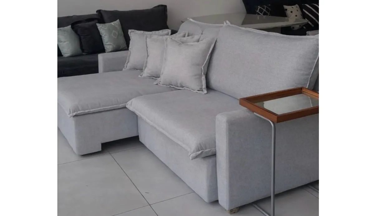 Sofá 1.80 linho cinza 