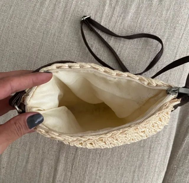 Bolsa de Crochê Tiracolo Off-White - Foto 3