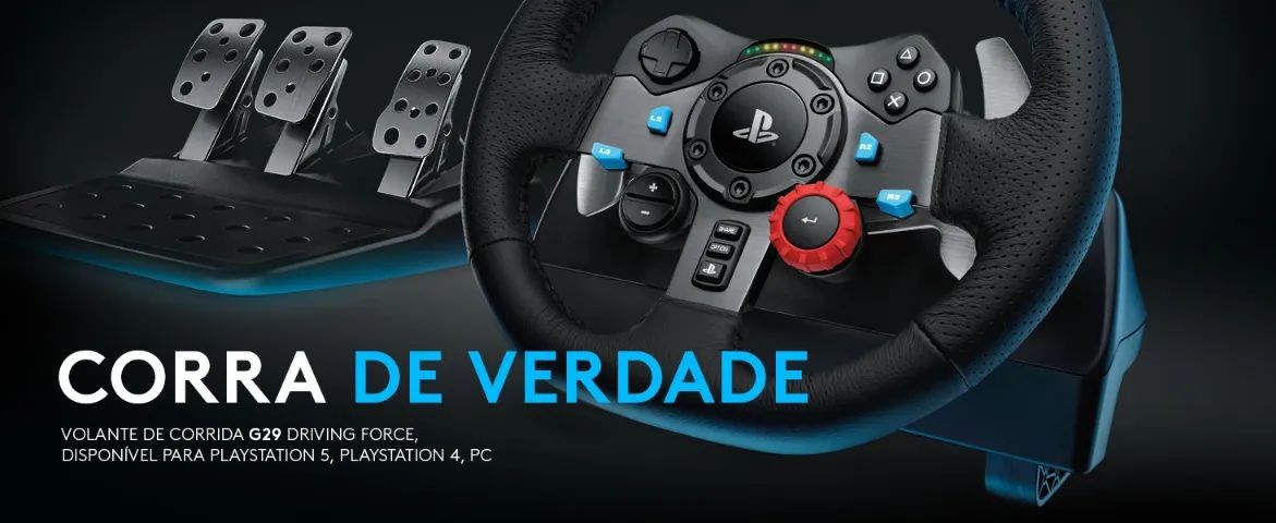Volante e Pedais Logitech G29 Driving Force com Force Feedback para PS5, PS4, PS3 e PC - Foto 5
