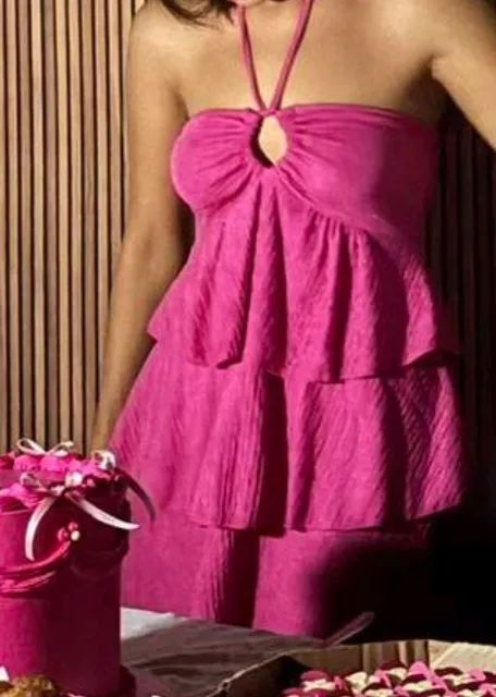 VESTIDO ROSA COM BABADINHO MODA PATY  - Foto 2