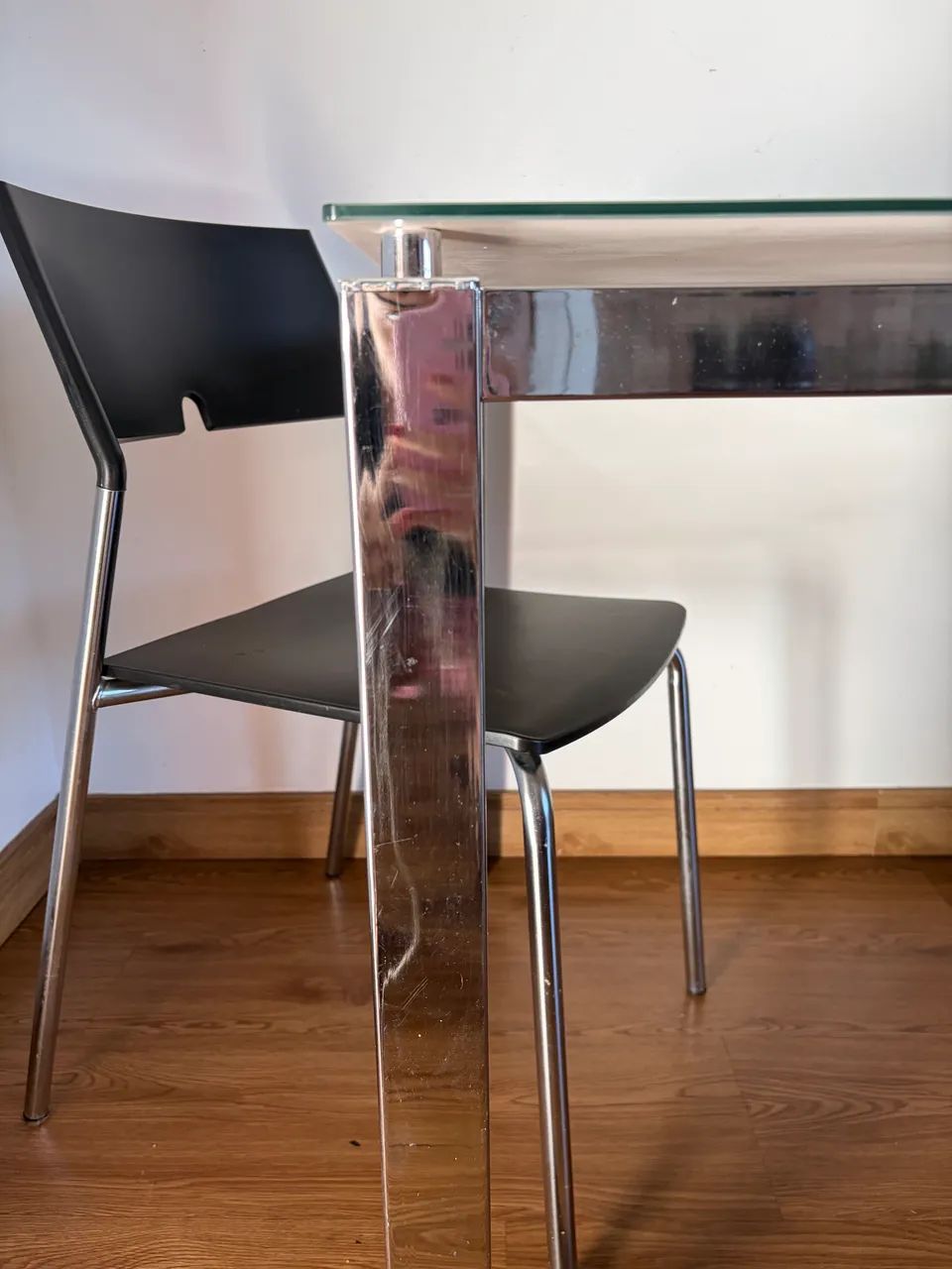 Mesa tampo de vidro 
