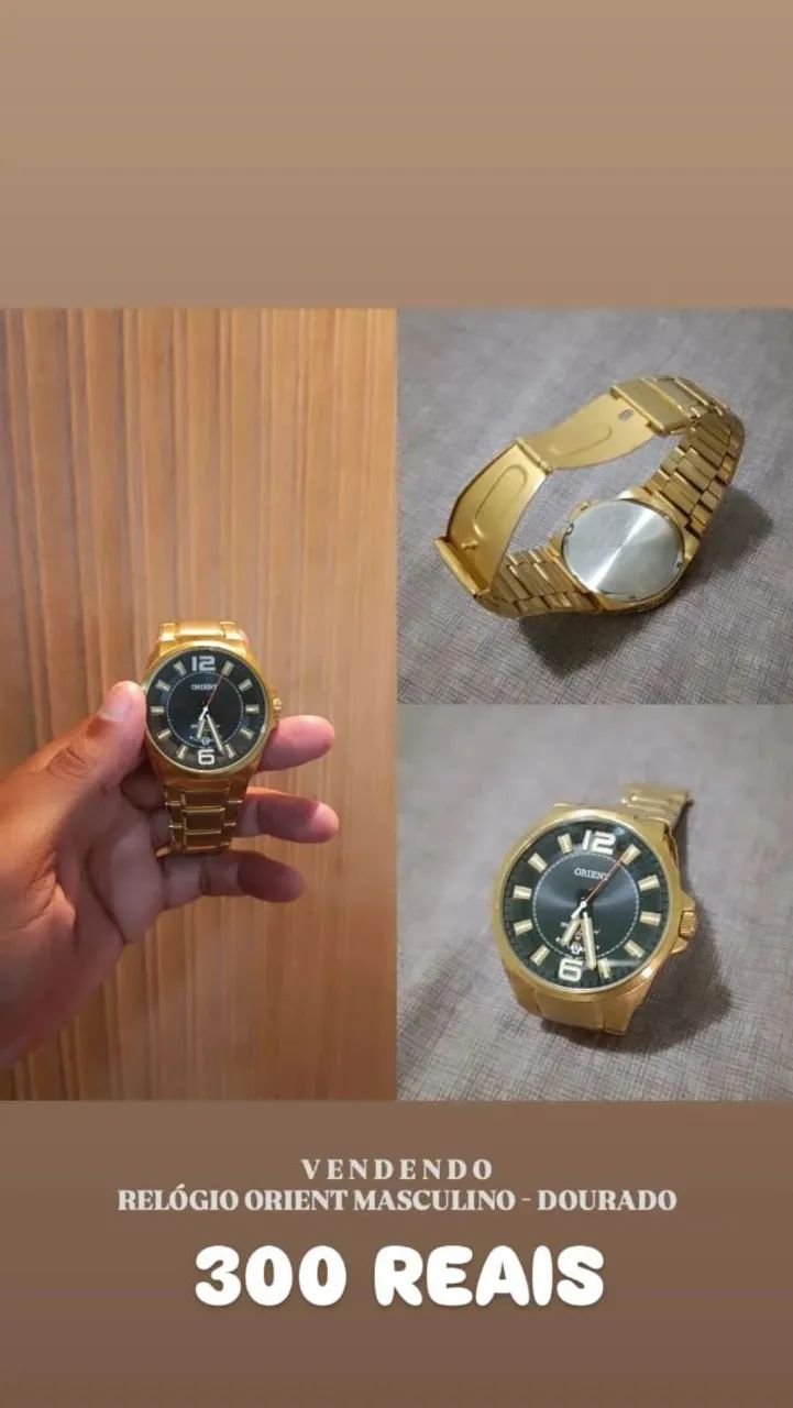 Relógio orient dourado 