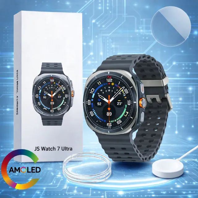 Relógio Smartwatch Redondo Esportivo Js Watch 7 Série Ultra 7 47mm Tela Amoled 1.45" - Foto 2