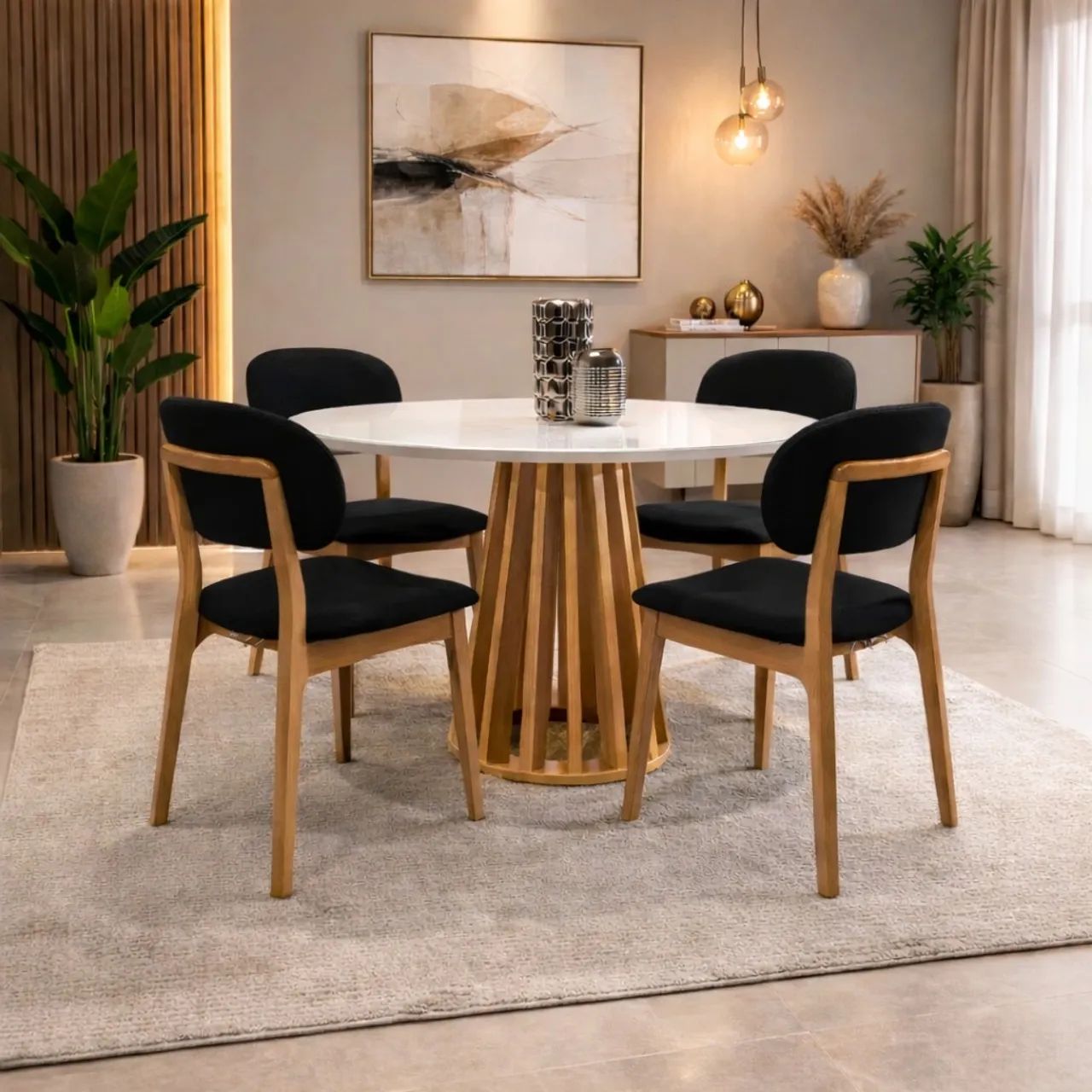 Mesa de Jantar com 4 Cadeiras Gelius  Linho tt432 - Foto 2
