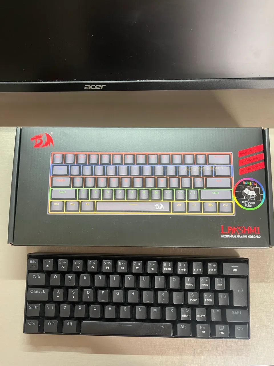 ? TECLADO MECÂNICO REDRAGON LAKSHMI - SWITCH MARROM - Foto 3