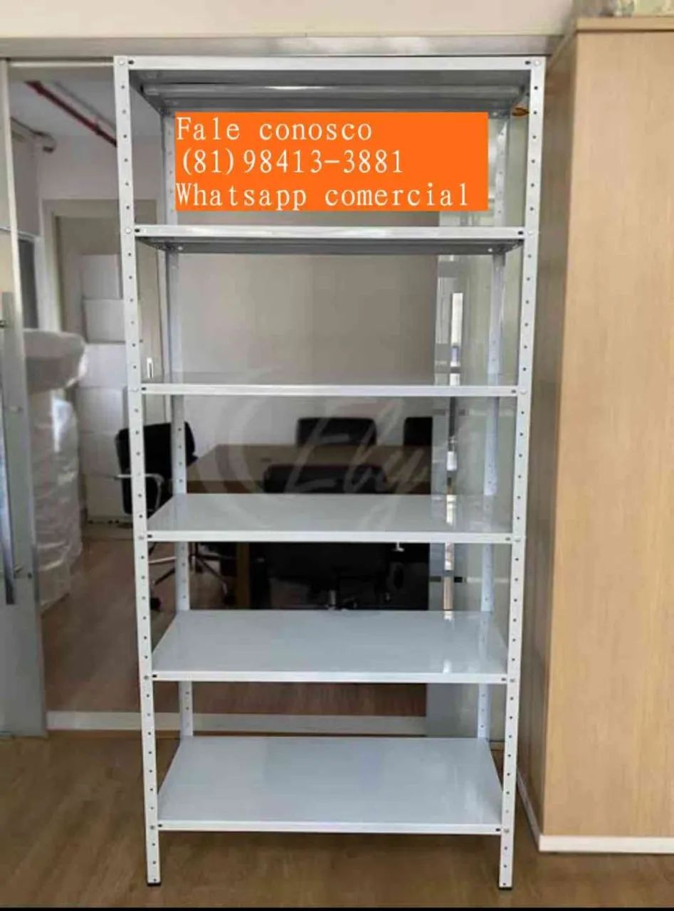 Heavy-duty multi-purpose iron shelving unit for commercial and residential use, with 6 shelves, payable in up to 5 installments