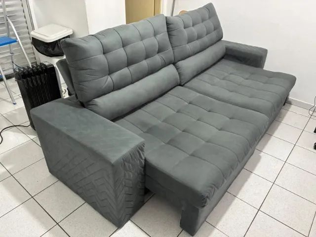 Sofá Retrátil E Reclinável 2,50m Molas Ensacadas Max Spring. (USADO)