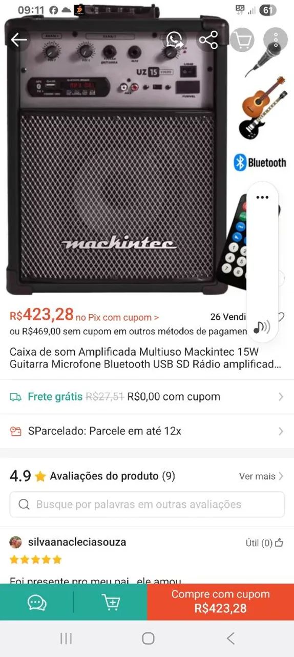 Caixa de som Wattson,  karaoke  - Foto 4