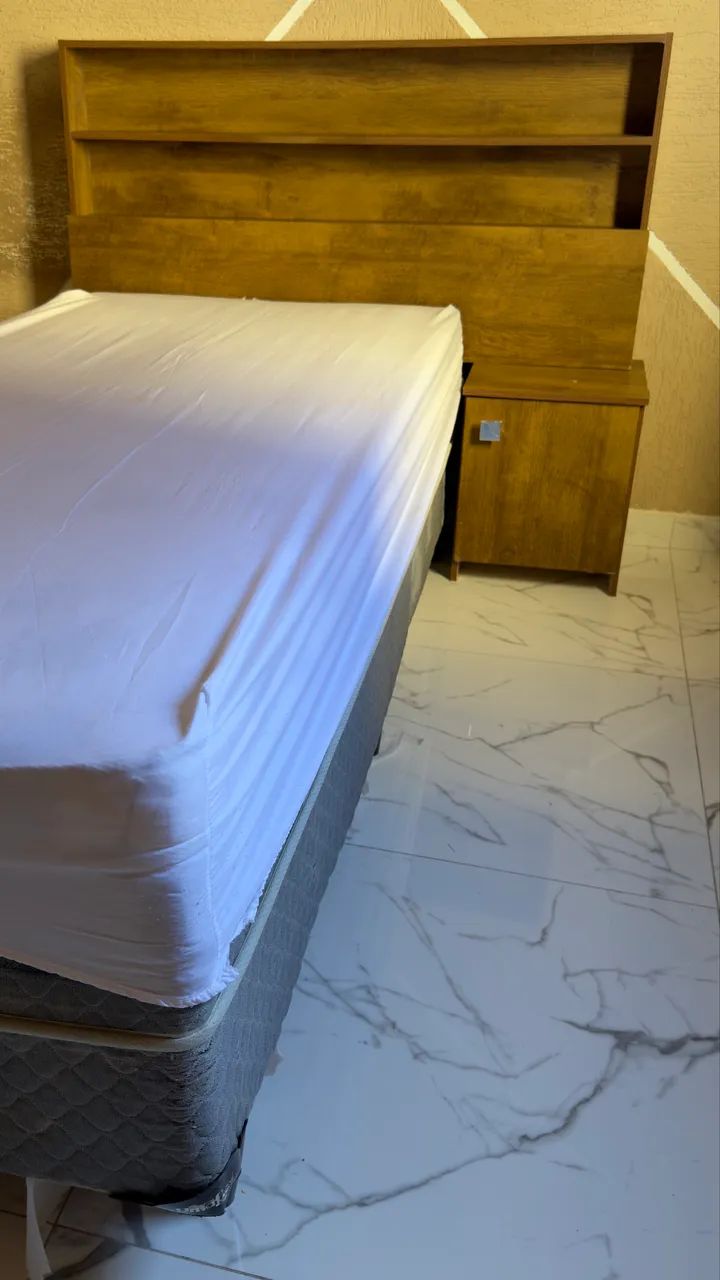 Cama Box Conjugada Solteiro Umaflex Star + Cabeceira com baú - Foto 2