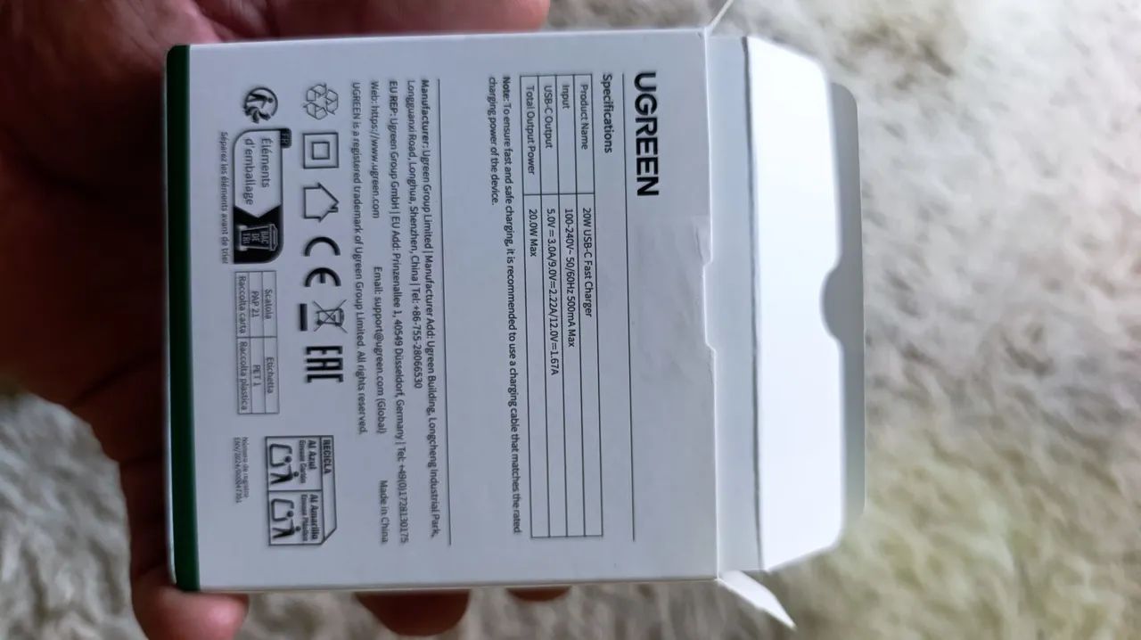 Fonte Carregador Ugreen Tipo C 20W - Foto 3