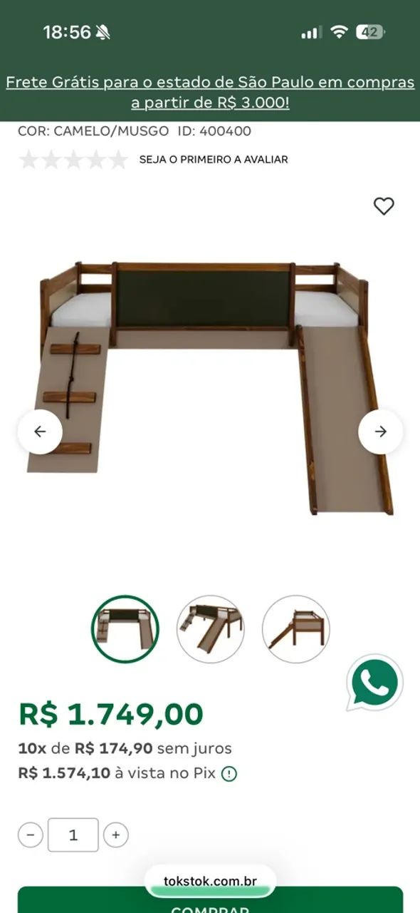 Cama escorregador e lousa 