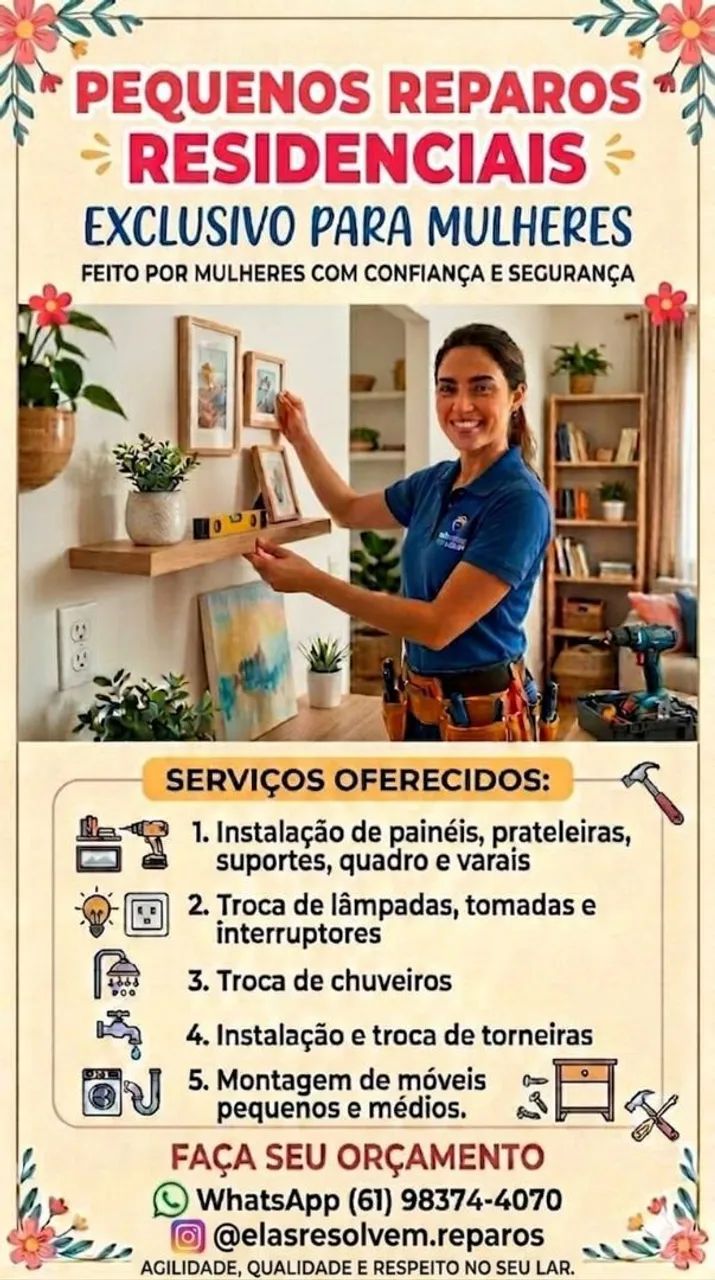 Reparos residências para MULHERES 
