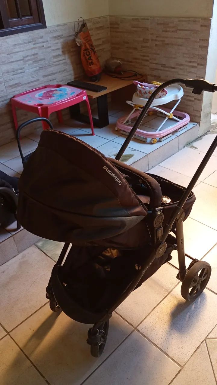 Carrinho de bebê Galzerano e bebê conforto  - Foto 4