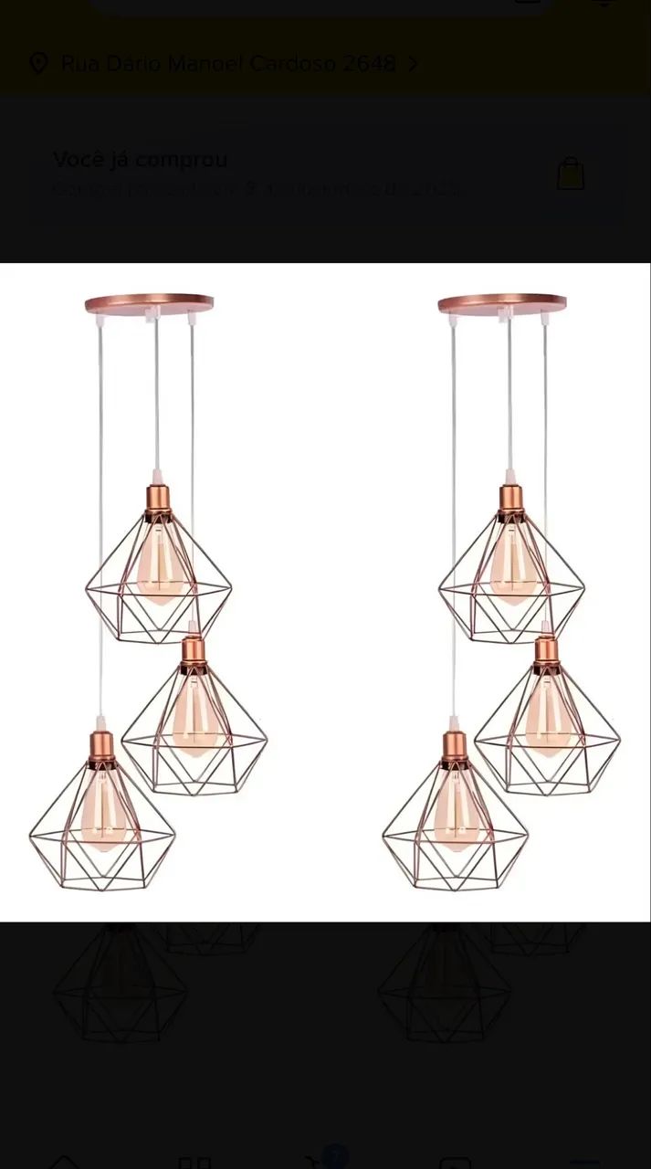 Luminária pendente rose gold  - Foto 2