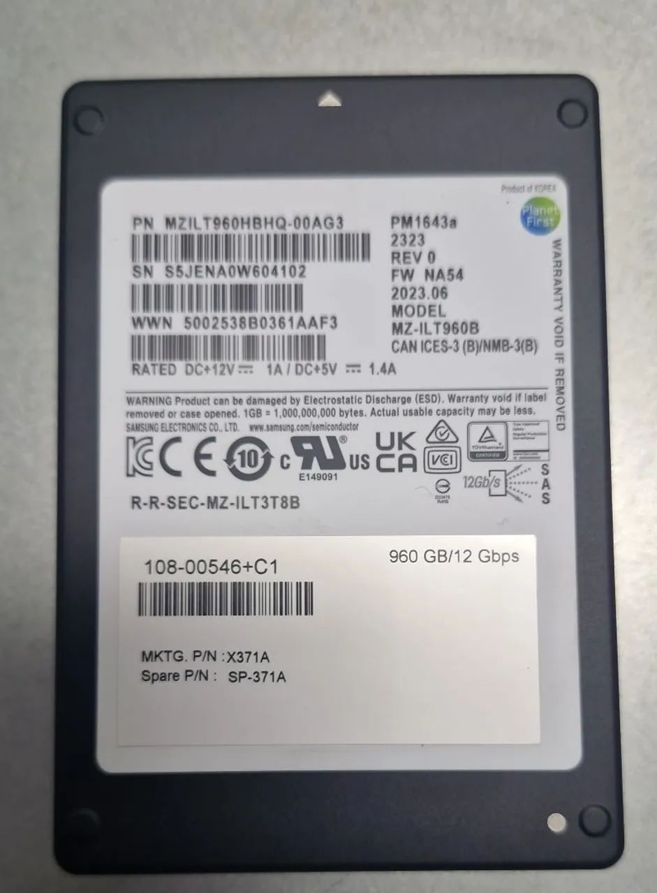 HD SSD SAS 960GB 12GBPS 2.5 Servidor. 