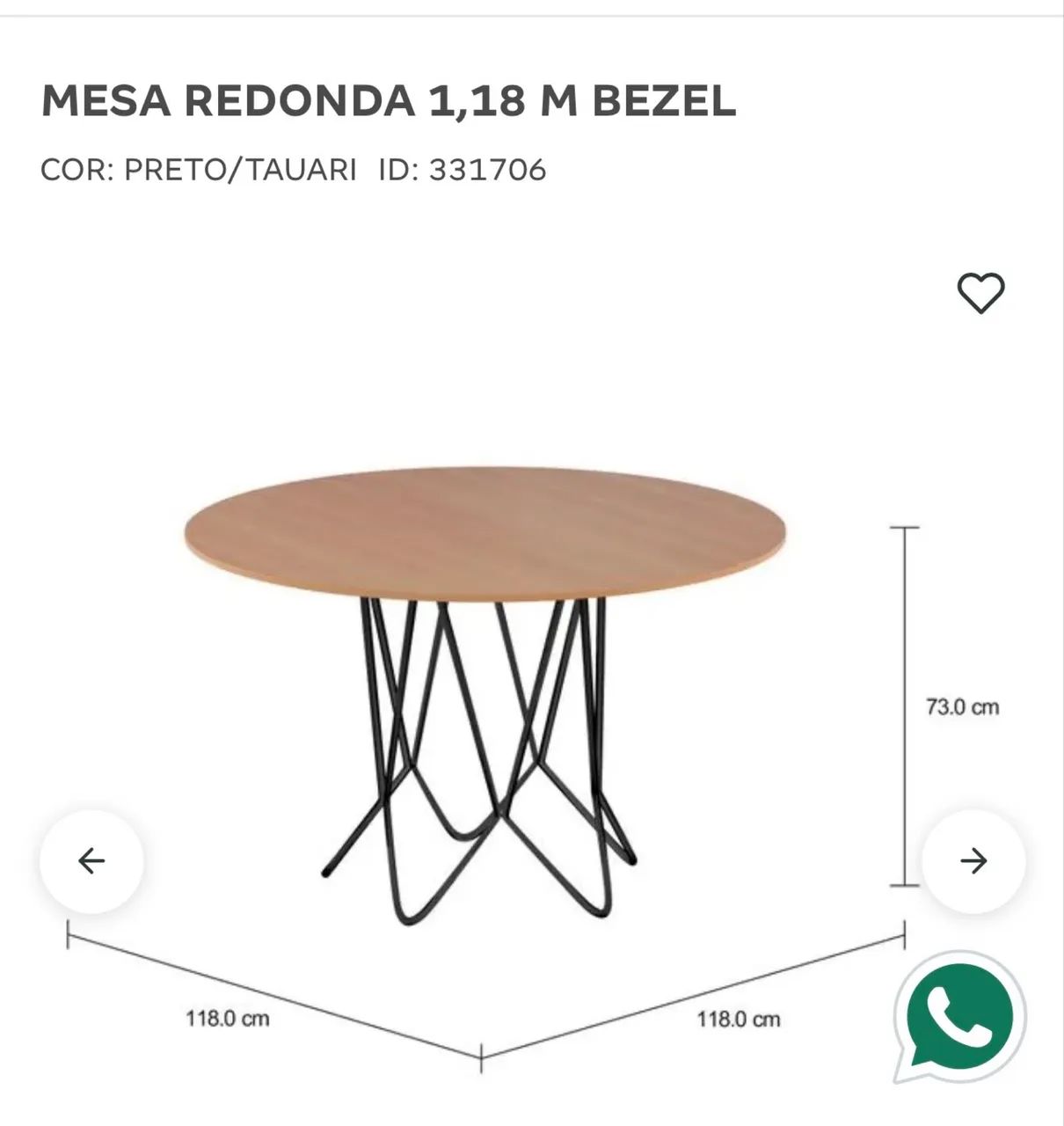 Mesa redonda MDF e Ferro - Foto 3