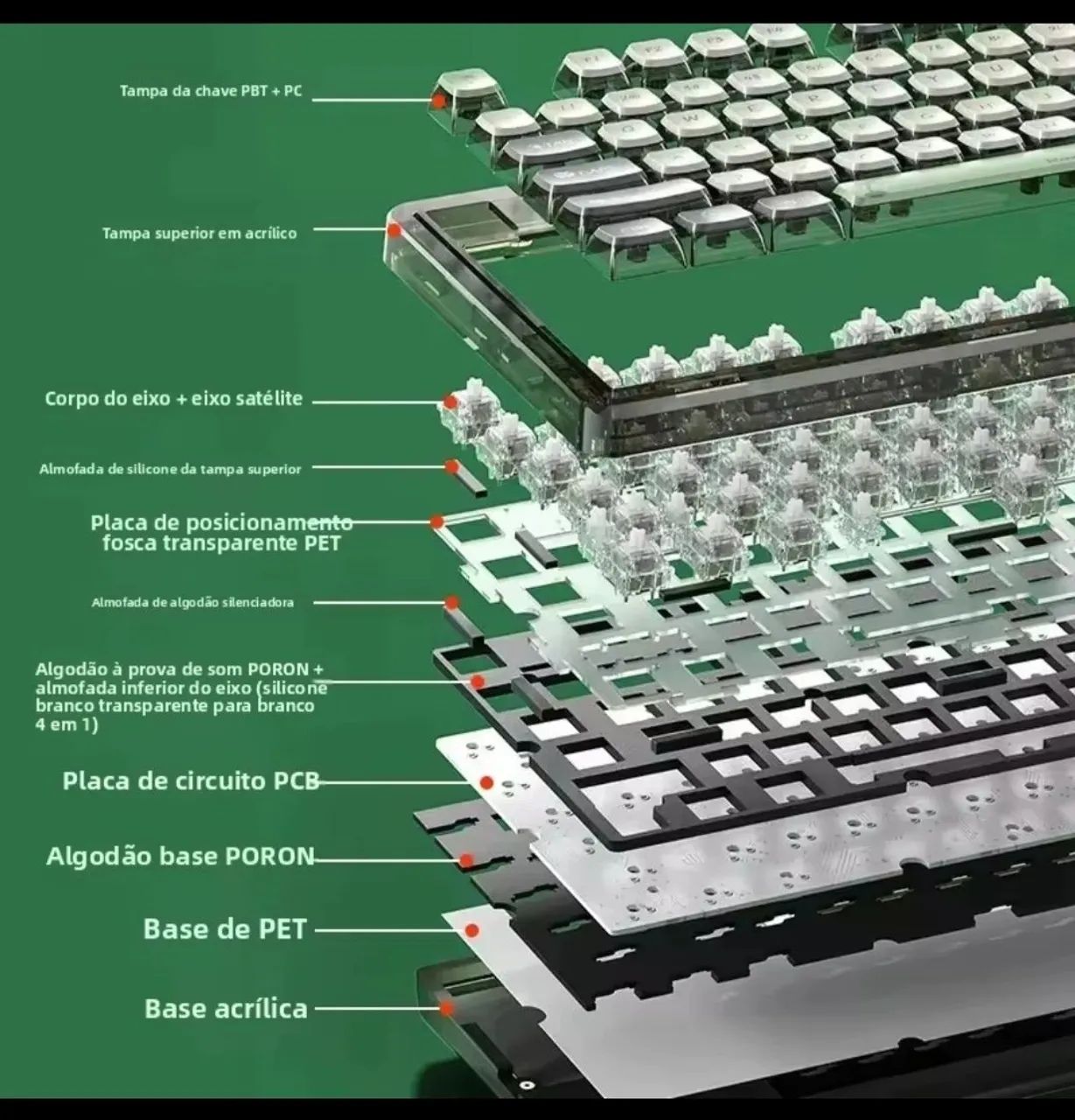 Teclado gamer mecânico top leobog k81  - Foto 5
